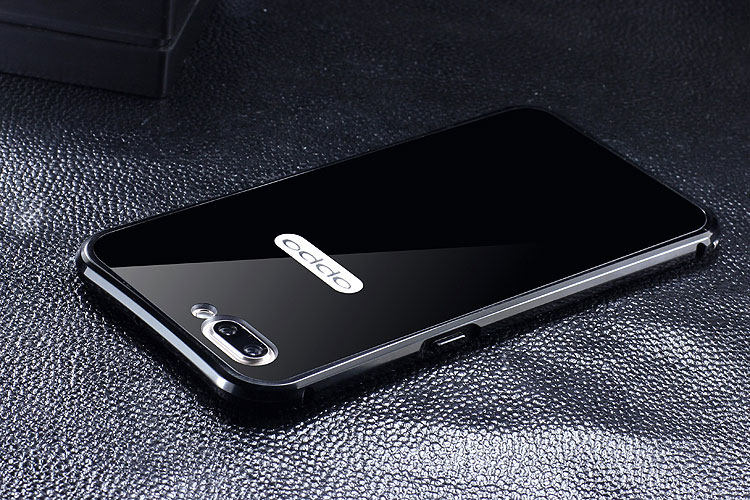 iy Rainbow Aluminum Metal Bumper Dazzle PC Back Cover Case for OPPO R11