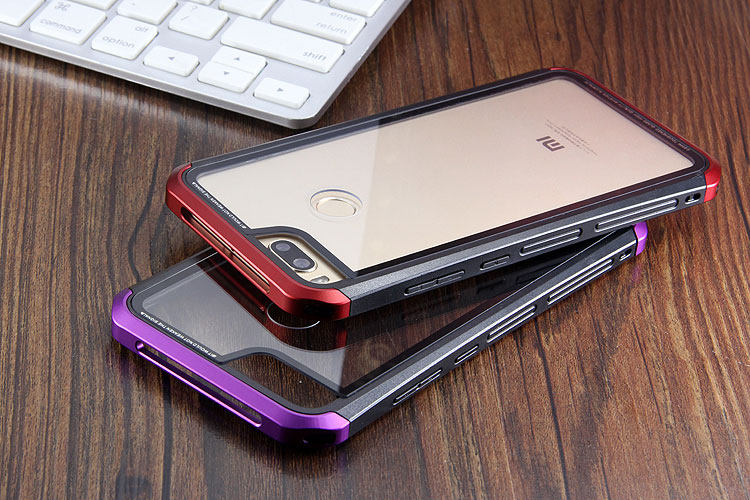 Luphie Nunchaku Airframe Metal Frame Air Barrier Tempered Glass Back Case Cover for Xiaomi Mi 5X / Xiaomi Mi A1