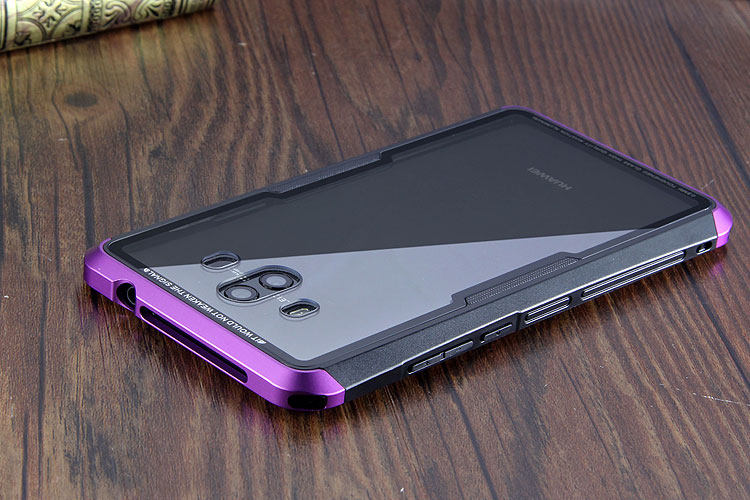 Luphie Nunchaku Airframe Metal Frame Air Barrier Tempered Glass Back Case Cover for Huawei Mate 10