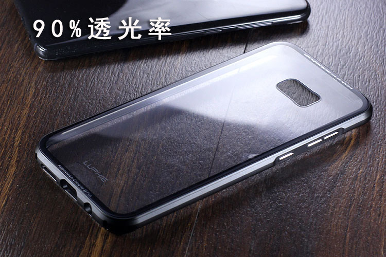 Luphie iGlass Airframe Aluminum Bumper Air Barrier Tempered Glass Back Case Cover for Samsung Galaxy S8 Plus & Galaxy S8