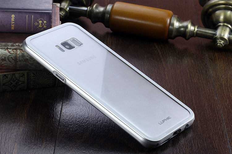 Luphie iGlass Airframe Aluminum Bumper Air Barrier Tempered Glass Back Case Cover for Samsung Galaxy S8 Plus & Galaxy S8
