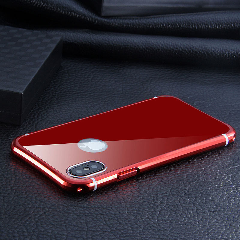iy Rainbow Aluminum Metal Bumper Dazzle PC Back Cover Case for Apple iPhone X
