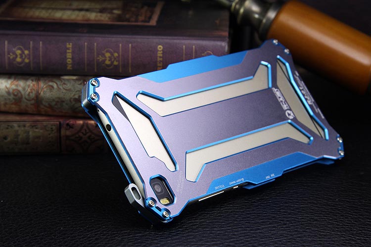 R-JUST GUNDAM Shockproof Aluminum Alloy Double Color Oxidation Metal Protective Case for Huawei Ascend P8/ P8 Lite