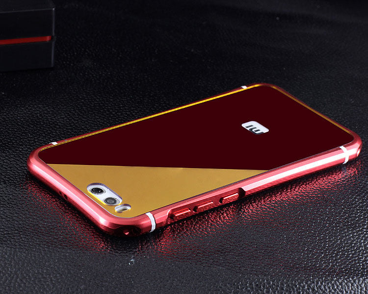 iy Rainbow Aluminum Metal Bumper Dazzle PC Back Cover Case for Xiaomi Mi 6