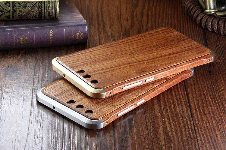 iy Rosewood Aluminum Metal Frame Wood Bumper Wooden Back Case Cover for Huawei P10 Plus & Huawei P10