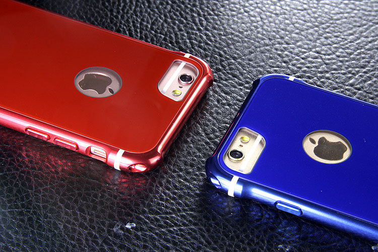 iy Rainbow Aluminum Metal Frame 9H Tempered Glass Back Cover Case for Apple iPhone 6S Plus/6 Plus & iPhone 6S/6