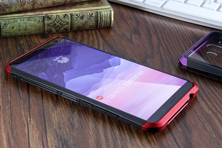 Luphie Nunchaku Airframe Metal Frame Air Barrier Tempered Glass Back Case Cover for Huawei Mate 10