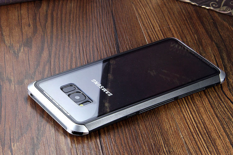 Luphie Nunchaku Airframe Metal Frame Air Barrier Tempered Glass Back Case Cover for Samsung Galaxy S8 Plus & Galaxy S8