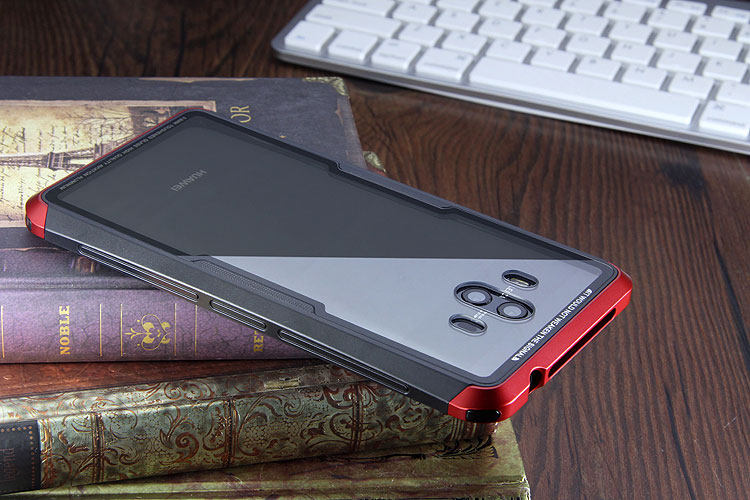 Luphie Nunchaku Airframe Metal Frame Air Barrier Tempered Glass Back Case Cover for Huawei Mate 10