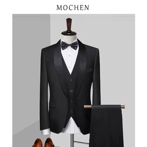 Костюм, мужской комплект, платье, 3 предмета, облегающий крой