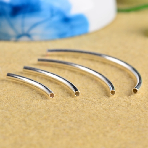 Глянцевая изогнутая трубка, аксессуары, свитер, цепочка, браслет из кварца, четки из круглых бусин, бусины, аксессуар, S925, серебро 925 пробы