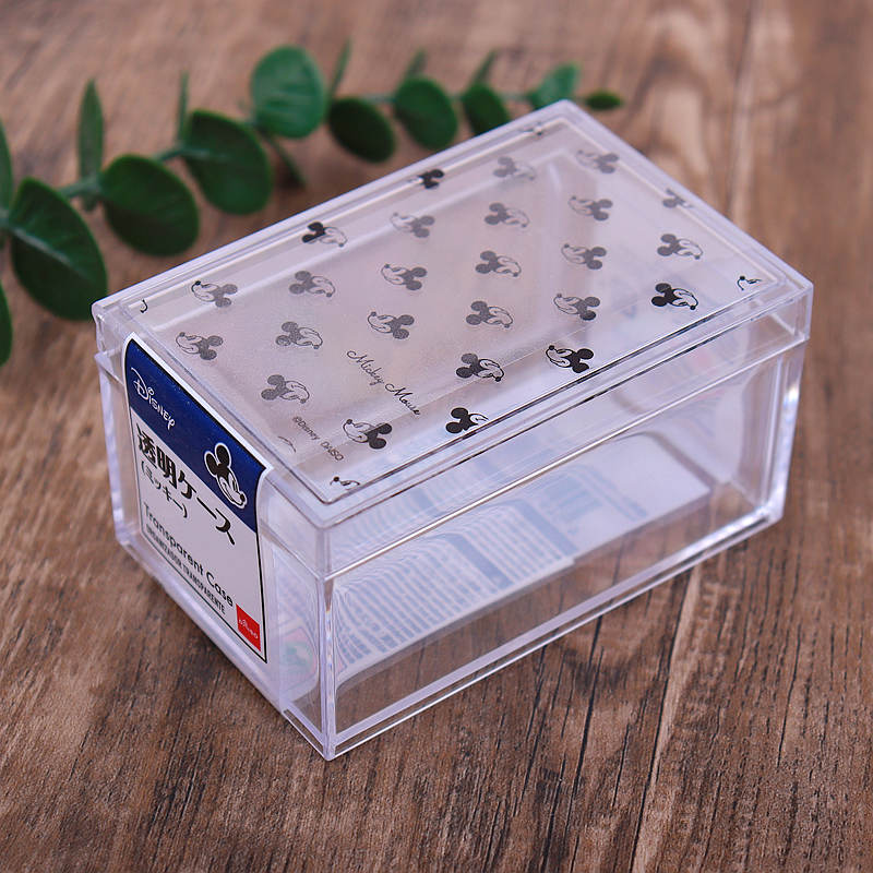 Japanese cartoon animal transparent desktop small storage box with lid storage box finishing box small box