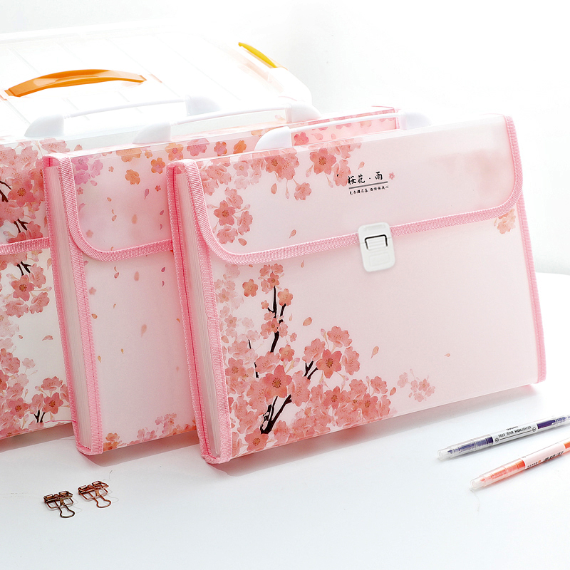 Wengu accordion bag multi-layer A4 folder junior high school cute student stationery high school exam paper storage bag large capacity primary school students school supplies exam paper clip paper storage finishing artifact