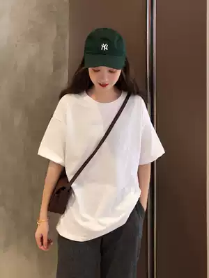 Right meter 2021 summer base shirt female heart machine design sense Korean version of the inside loose versatile short sleeve T-shirt white top