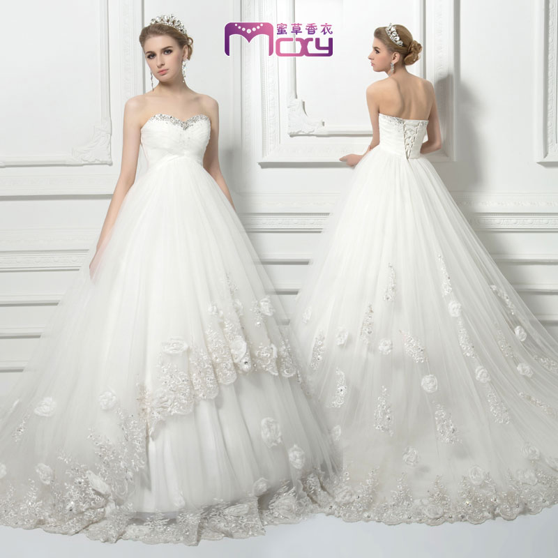 Sen Light Wedding Dress 2019 New Bride Pregnant Women High Waist Cover Belly Simple Trailing Top Female Small Sen Light Wedding Dress 2019 New Bride Pregnant Women High Waist Cover Belly Simple Trailing Top Female Small