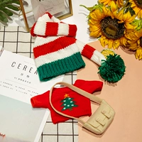 Рождественская шляпа для косички+рождественский свитер+белая сумка