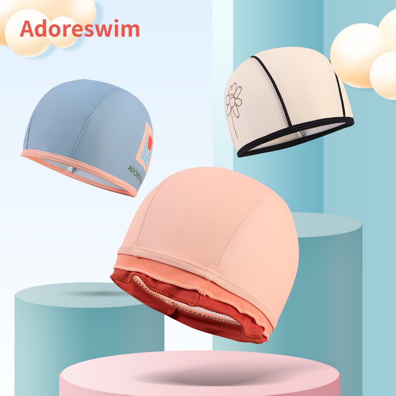 Aidore Children's Swimming Cap for Girls and Boys, Non-Tightening Professional Swimming Cap, Cute Swimwear and Swimming Cap Set