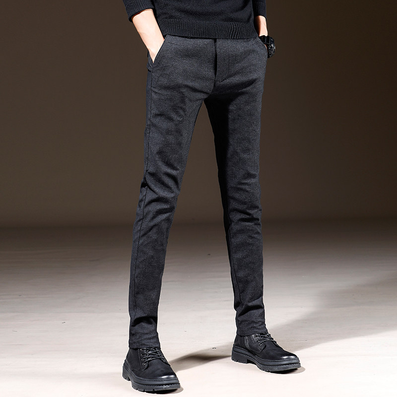 European station casual trousers men's Korean version of slim cigarette pants men's trendy pants all-match business suit pants autumn