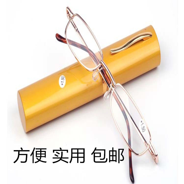 Factory direct selling pen holder reading glasses, metal spring foot reading glasses, unisex color pen reading glasses