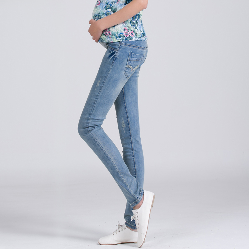 Maternity Jeans Korean Style Slimming Belly Support Pants Pregnancy Outerwear Pants Fashionable Maternity Pencil Pants Spring and Autumn Style