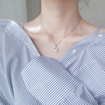 Korean version of small fresh zircon wild jewelry shake sound with a Wang Qingquan necklace Forest department simple semicircular earrings