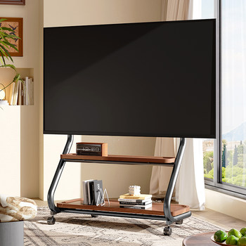 Beishi Movable Tv Stand Floor-Standing Wheeled Cart Twin Tower Nordic Art Stand Tv Cabinet