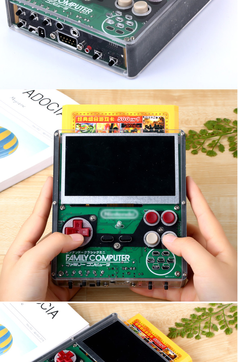 Trẻ em mát mẻ X7 spark máy màu đỏ và trắng chèn thẻ vàng giao diện điều khiển trò chơi 8 bit FC tích hợp đầy đủ 80 hoài cổ DIY của nhãn hiệu giải pháp cứng máy chơi game không dây