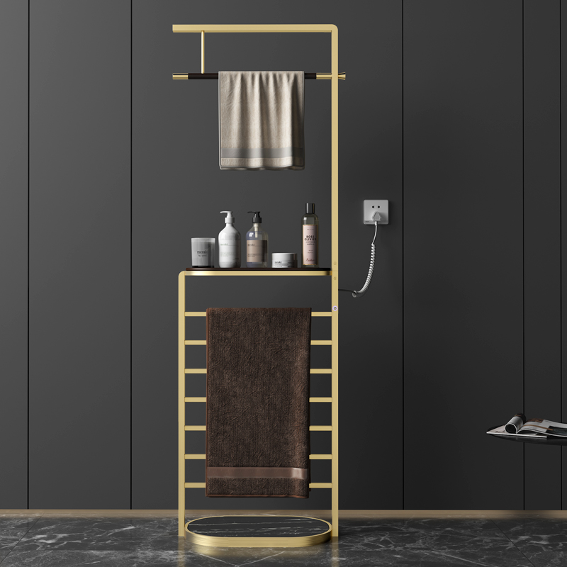 Smart electric towel rail bathroom bathroom bath towel drying net red light luxury wind heating floor standing shelf