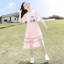 Girls dress for dress and summer clothes 2022 new foreign air children in summer CUHK child Korean version princess dress girl skirt
