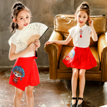 Girls Handwear Chinese Wind Children Costume Ancient Dress Superfairy dress Down with little girl Summer Gwind suit dress