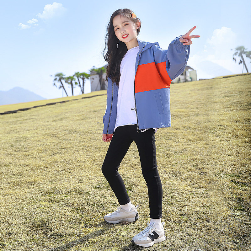 Girls jacket autumn 2022 new Western style children's suits in the big boys spring and autumn jacket girls baseball uniform top