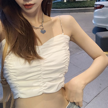 Harness Vest Woman Inner Hitch Bottom Design Sensation Small Crowd Outwear Short chain Sexy Sexy Sashimi Blouse Blouse