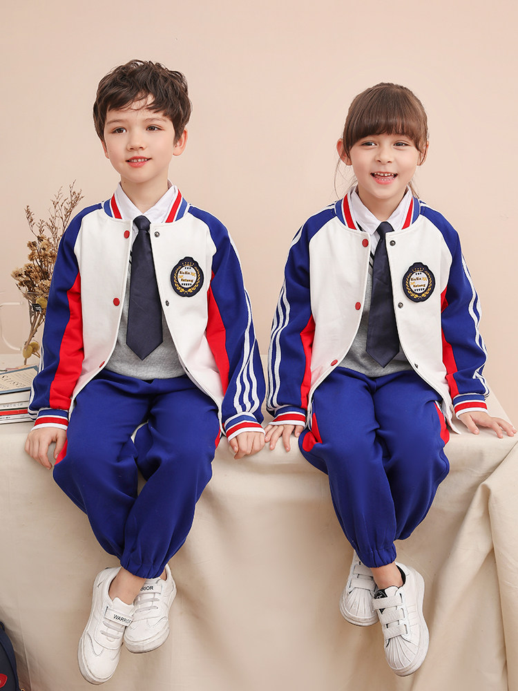 Kindergarten garden clothes Spring and autumn clothes Children's class clothes sports three-piece British style primary school school uniform set teacher clothes