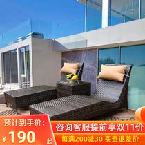 Outdoor leisure rattan lay bed swimming pool lounge chair Beach Bed outdoor rattan chair outdoor courtyard furniture waterproof sunscreen