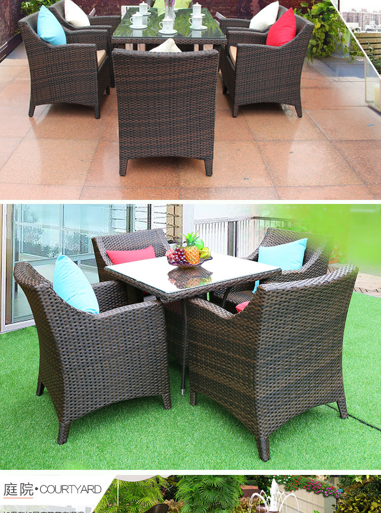 Wicker ghế kết hợp ngoài trời ban công patio bàn và ghế giải trí ngoài trời đồ nội thất phòng chờ ngoài trời ghế mây mây ghế ban công chung cư
