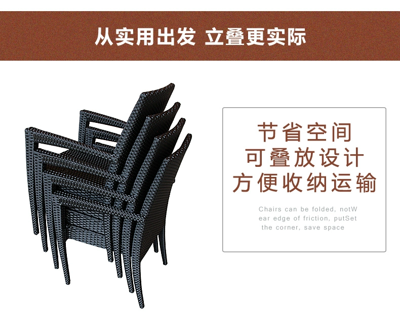 Ghế wicker năm mảnh ban công vườn ngoài trời đơn giản giải trí bảng và ghế kết hợp mây sân thượng ngoài trời ghế ăn đồ nội thất