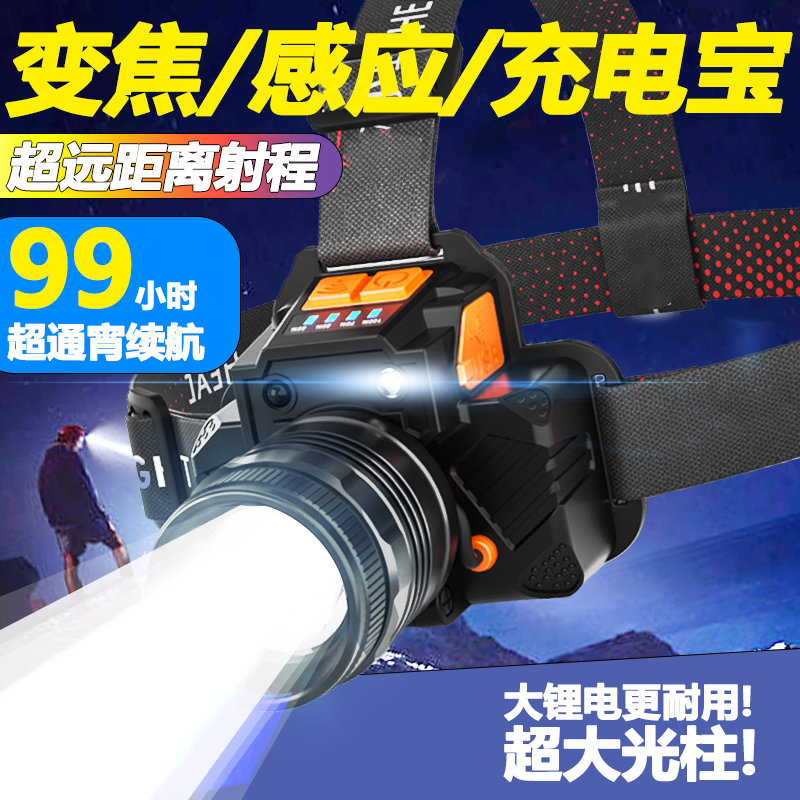 Ray Klaus Yanxuan super bright LED headlight German black technology head-mounted sensor light outdoor fishing artifact