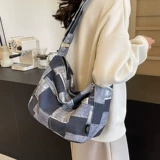 Небольшая дизайнерская вместительная и большая сумка через плечо, шоппер, сумка на одно плечо, подходит для студента, популярно в интернете, в корейском стиле