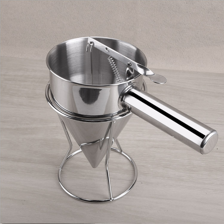Stainless steel even-frame funnel octopus balls paddle bucket with bracket with handle press switch syrup meter