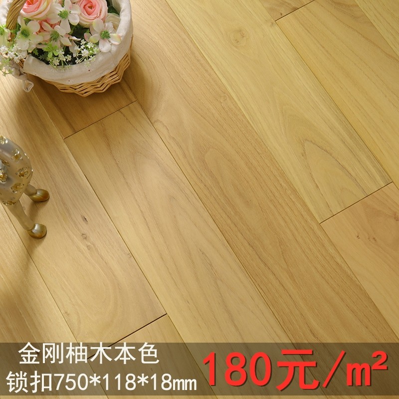Chen's King Kong Teak Pure Solid Wood Keel-free Geothermal Lock Indoor Floor A-Class Selection Board UV Oil Log Color