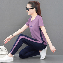 Jordan Noo sportswear suit womens summer short sleeve long pants two sets 361 thin and round collar fashion casual summer clothing