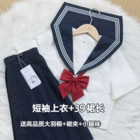 Футболка, мини-юбка, галстук-бабочка, короткий рукав, 39см