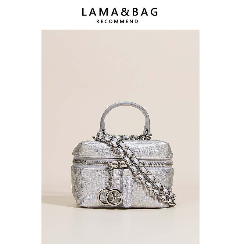 Xiaoxiang Mini Bag Silver Bag Satchel Small Box Bag Mini Cosmetic Bag Shoulder Crossbody Chain Bag Lipstick Bag