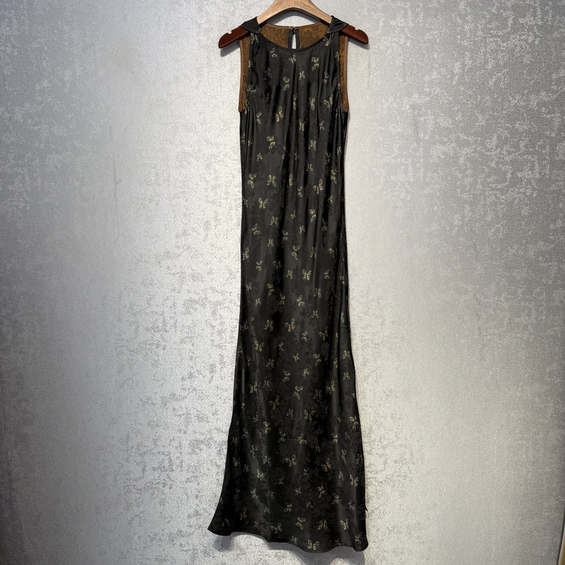 Ten-Color Bias-Cut Cheongsam Dress 2026 Summer New Style New Chinese-Style Improved Slimming Elegant Fragrant Cloud Silk Bias-Cut Dress