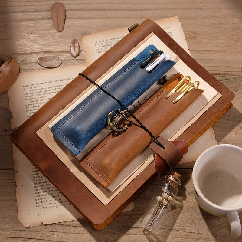 Retro - leather crazy horse pen bag contains protective sleeve headskin simple pen - sleeve pen - sleeve pen - sleeve pen - sleeve pen - handkerchief