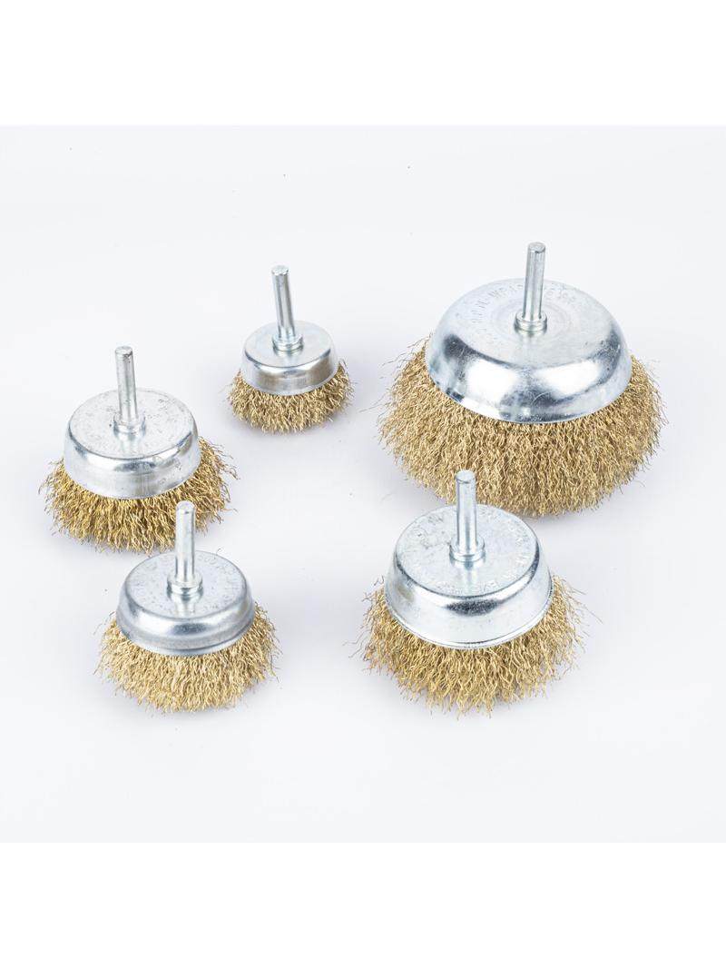 Bowl-Shaped Wire Wheel with Handle, Bowl Wire Brush, Metal Cleaning and Rust Removal Wheel, Electric Wire Polishing Head, Paint Removal Brush