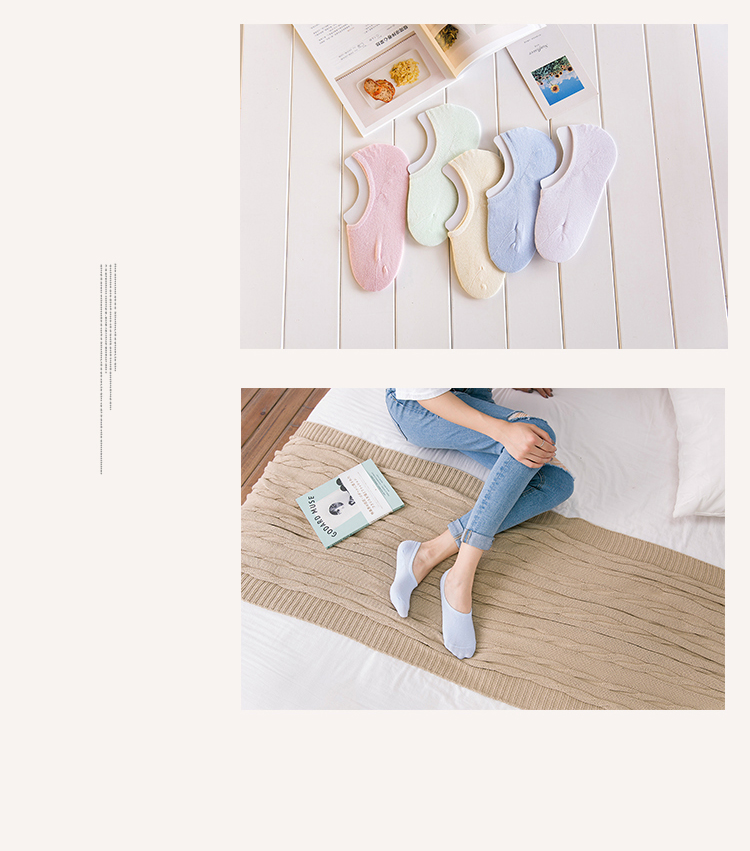 Vớ nữ vớ thấp để giúp nông miệng rắn màu vớ thuyền nữ mùa hè mỏng phần vô hình vớ cotton vớ thể thao vớ nữ - Vớ bông vớ da