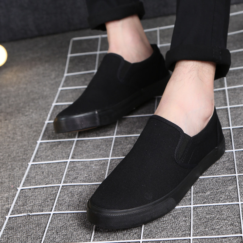 Men's shoes Summer one foot pedal Lazy Sailor Shoes Cloth Shoes Casual Old Beijing Cloth Shoes Abrasion Resistant Breathable Single Shoes Big Size Working Shoes