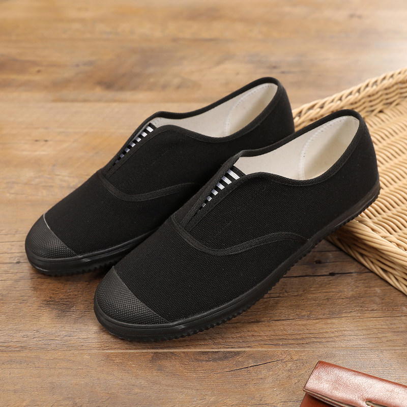Lutai men's shoes canvas shoes low-top slip-on shoes breathable old Beijing cloth shoes casual middle-aged and elderly dad shoes