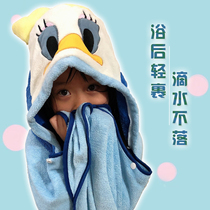 Baby hooded bath towel Japan A-class craft parent-child bath towel Soft water absorption does not lose hair Newborn cartoon cape